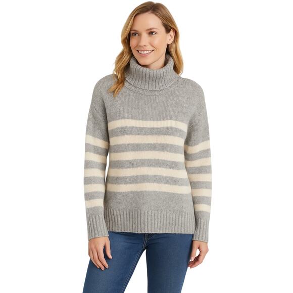 Sonoma Goods for Life Gray Stripe Turtleneck Sweater – Women’s Medium - Picture 1 of 5